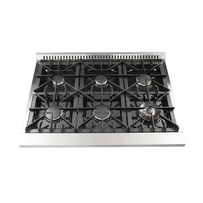 Forno 3-Piece Appliance Package - 36-Inch Dual Fuel Range, French Door Refrigerator, and Dishwasher in Stainless Steel FORNO