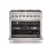Forno 3-Piece Appliance Package - 36-Inch Dual Fuel Range, Pro-Style Refrigerator, and Dishwasher in Stainless Steel FORNO