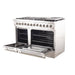 Forno 3-Piece Appliance Package - 48-Inch Dual Fuel Range, French Door Refrigerator, and Dishwasher in Stainless Steel FORNO