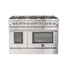 Forno 3-Piece Appliance Package - 48-Inch Dual Fuel Range, French Door Refrigerator, and Dishwasher in Stainless Steel FORNO