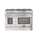 Forno 3-Piece Appliance Package - 48-Inch Dual Fuel Range, Pro-Style Refrigerator, and Dishwasher in Stainless Steel FORNO