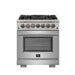 Forno 3-Piece Pro Appliance Package - 30-Inch Dual Fuel Range, French Door Refrigerator, and Dishwasher in Stainless Steel FORNO
