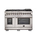 Forno 3-Piece Pro Appliance Package - 48-Inch Dual Fuel Range, French Door Refrigerator, and Dishwasher in Stainless Steel FORNO