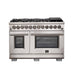 Forno 3-Piece Pro Appliance Package - 48-Inch Dual Fuel Range, Pro-Style Refrigerator, and Dishwasher in Stainless Steel FORNO