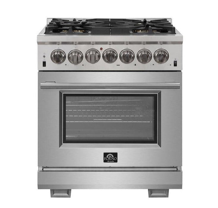 FORNO Capriasca 30" Platinum Freestanding Dual Fuel Range - FFSGS6187-30 FORNO
