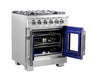FORNO 30" Capriasca Titanium Gas Range With 4 Burners, Professional Oven, And French Door FFSGS6460-30 FORNO