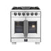 FORNO 30" Capriasca Titanium Gas Range With 4 Burners, Professional Oven, And French Door FFSGS6460-30 FORNO