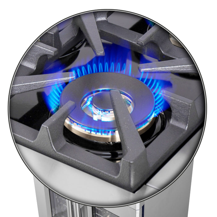 FORNO 30" Capriasca Titanium Gas Range With 4 Burners, Professional Oven, And French Door FFSGS6460-30 FORNO