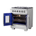 FORNO 30" Capriasca Titanium Gas Range With 4 Burners, Professional Oven, And French Door FFSGS6460-30 FORNO