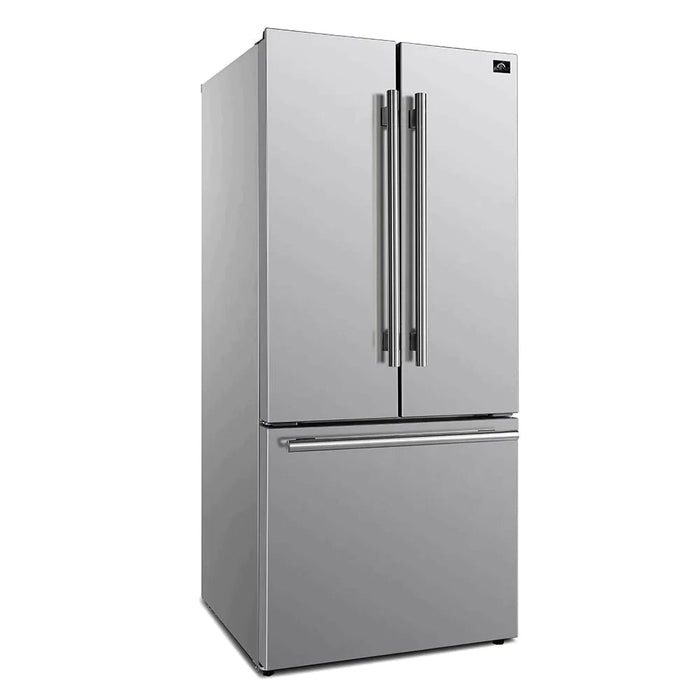 FORNO 30" Gallipoli 17.5 Cu Ft French Door Refrigerator with Ice Maker in Stainless Steel - FFFFD1974-31SB FORNO