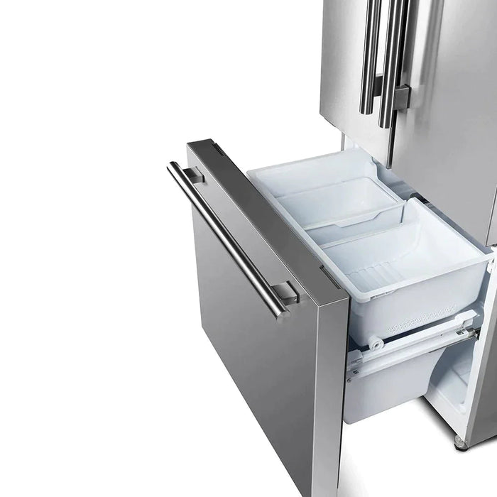 FORNO 30" Gallipoli 17.5 Cu Ft French Door Refrigerator with Ice Maker in Stainless Steel - FFFFD1974-31SB FORNO