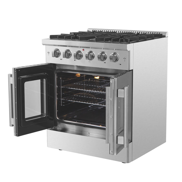 FORNO 30" Vittorio Freestanding Gas Range With French Door FFSGS6444-30 FORNO