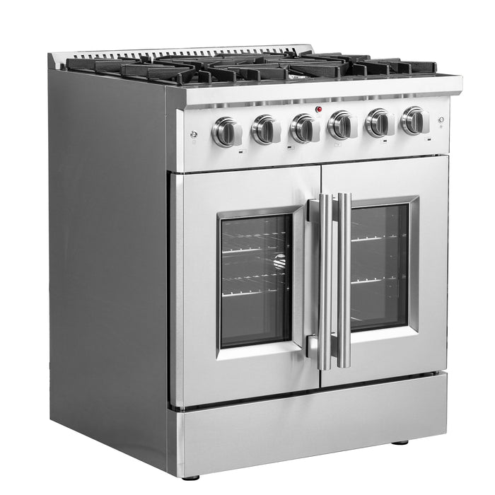 FORNO 30" Vittorio Freestanding Gas Range With French Door FFSGS6444-30 FORNO