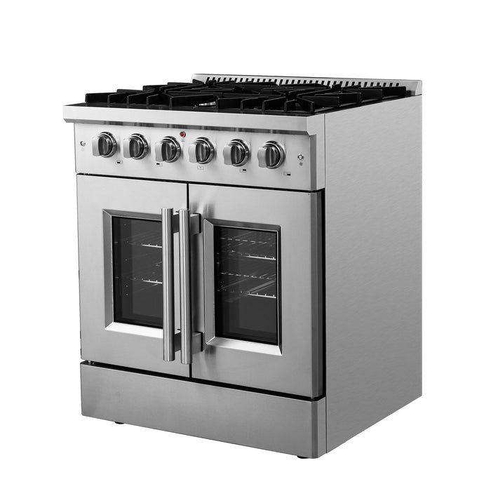FORNO 30" Vittorio Freestanding Gas Range With French Door FFSGS6444-30 FORNO