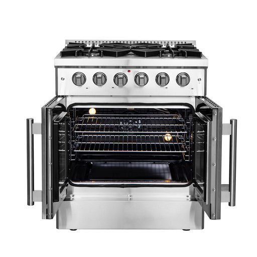 FORNO 30" Vittorio Freestanding Gas Range With French Door FFSGS6444-30 FORNO