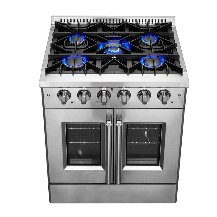 FORNO 30" Vittorio Freestanding Gas Range With French Door FFSGS6444-30 FORNO