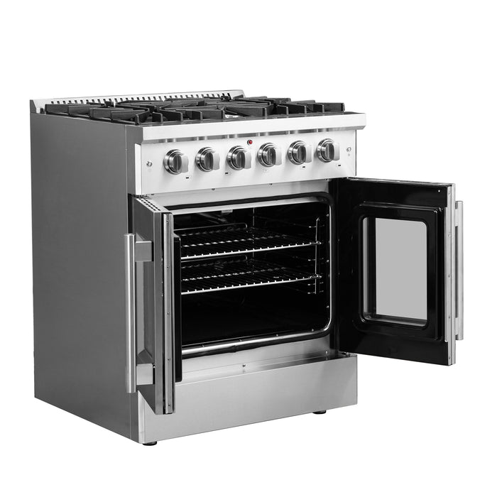 FORNO 30" Vittorio Freestanding Gas Range With French Door FFSGS6444-30 FORNO