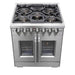 FORNO Fratta 30" Platinum Freestanding Dual Fuel Range with French Door FFSGS6387-30 FORNO