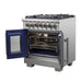FORNO Fratta 30" Platinum Freestanding Dual Fuel Range with French Door FFSGS6387-30 FORNO