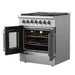 FORNO 30" Maniago Gold Freestanding Dual Fuel Range with French Door FFSGS6356-30 FORNO