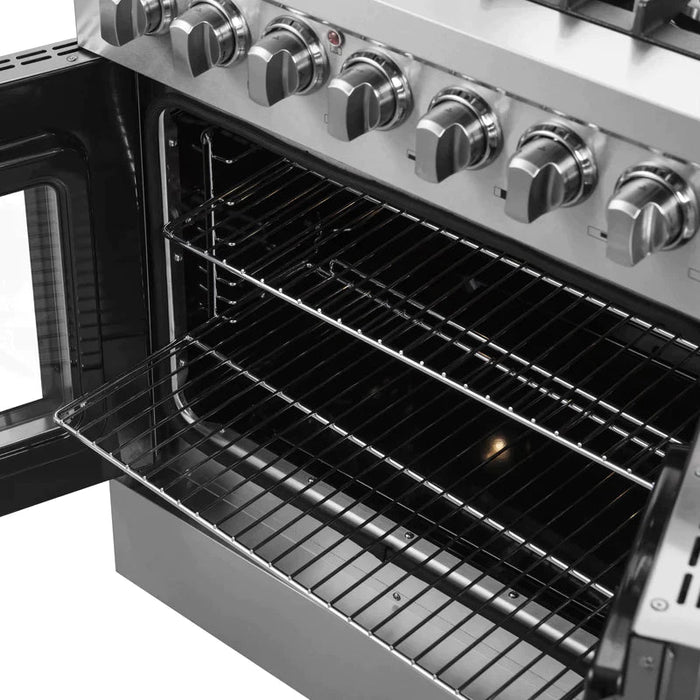FORNO 30" Maniago Gold Freestanding Dual Fuel Range with French Door FFSGS6356-30 FORNO