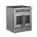 FORNO 30" Maniago Gold Freestanding Dual Fuel Range with French Door FFSGS6356-30 FORNO