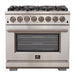 FORNO Capriasca 36" Platinum Freestanding Dual Fuel Range - FFSGS6187-36 FORNO