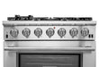 Forno 36" Capriasca Titanium Gas Range with 6 Burners, Convection Oven and 120,000 BTUs - FFSGS6260-36 FORNO