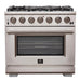 Forno 36" Capriasca Titanium Gas Range with 6 Burners, Convection Oven and 120,000 BTUs - FFSGS6260-36 FORNO