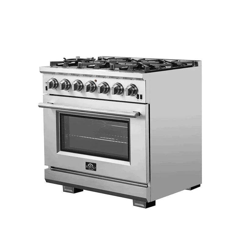 Forno 2-Piece Appliance Package - 36-Inch Gas Range  & 60-Inch Pro-Style Refrigerator in Stainless Steel