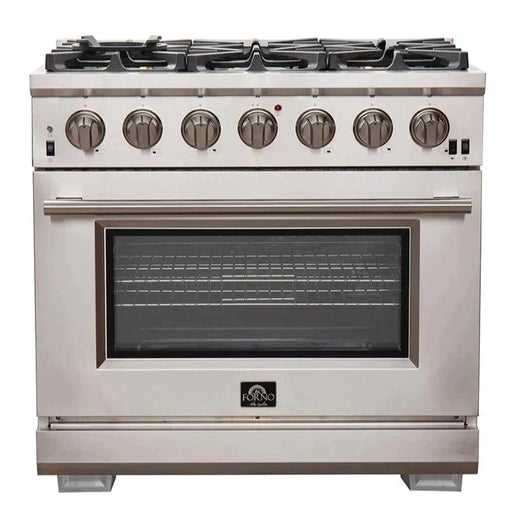 Forno 2-Piece Appliance Package - 36-Inch Gas Range  & 60-Inch Pro-Style Refrigerator in Stainless Steel FORNO