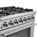 Forno 3-Piece Pro Appliance Package - 36-Inch Gas Range, Refrigerator with Water Dispenser,& Wall Mount Hood with Backsplash in Stainless Steel FORNO