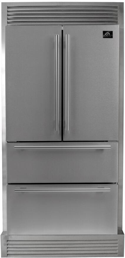 FORNO Moena 36" French Door Refrigerator 19 cu.ft with Built-in Style Grill Trim - FFRBI1820-40SG FORNO