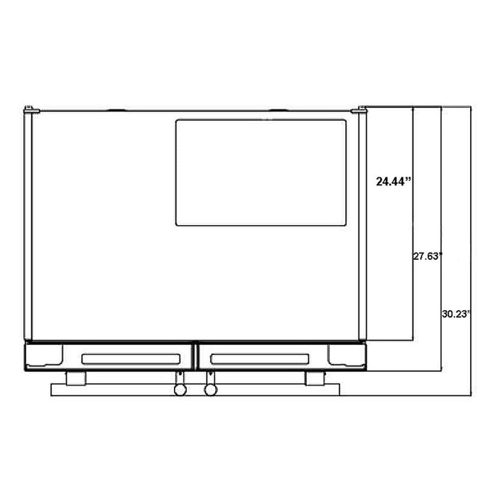FORNO Moena 36" French Door Refrigerator 19 cu.ft with Built-in Style Grill Trim - FFRBI1820-40SG FORNO