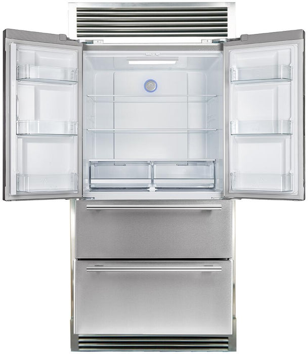 FORNO Moena 36" French Door Refrigerator 19 cu.ft with Built-in Style Grill Trim - FFRBI1820-40SG FORNO