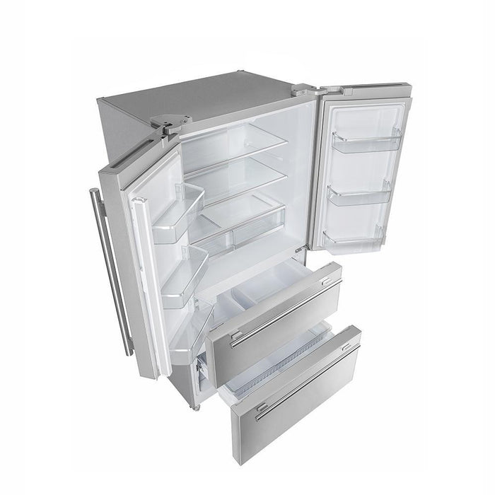 FORNO Moena 36" French Door Refrigerator 19 cu.ft with Built-in Style Grill Trim - FFRBI1820-40SG FORNO