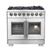 FORNO 36" Fratta Platinum Freestanding Dual Fuel Range With French Door 120,000 BTUs & Electric Oven in Stainless Steel - FFSGS6387-36 FORNO