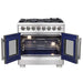 FORNO 36" Fratta Platinum Freestanding Dual Fuel Range With French Door 120,000 BTUs & Electric Oven in Stainless Steel - FFSGS6387-36 FORNO