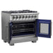 FORNO 36" Fratta Platinum Freestanding Dual Fuel Range With French Door 120,000 BTUs & Electric Oven in Stainless Steel - FFSGS6387-36 FORNO