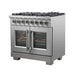 FORNO 36" Fratta Platinum Freestanding Dual Fuel Range With French Door 120,000 BTUs & Electric Oven in Stainless Steel - FFSGS6387-36 FORNO