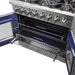 FORNO 36" Fratta Platinum Freestanding Dual Fuel Range With French Door 120,000 BTUs & Electric Oven in Stainless Steel - FFSGS6387-36 FORNO