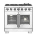 FORNO 36" Capriasca Titanium Gas Range in Stainless Steel With 6 Burners, Professional Oven, And French Door FFSGS6460-36 FORNO