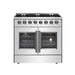 FORNO 36" Maniago Gold Freestanding Dual Fuel Range In Stainless Steel With French Doors FFSGS6356-36 FORNO