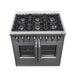 FORNO 36" Maniago Gold Freestanding Dual Fuel Range In Stainless Steel With French Doors FFSGS6356-36 FORNO