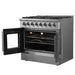FORNO 36" Maniago Gold Freestanding Dual Fuel Range In Stainless Steel With French Doors FFSGS6356-36 FORNO
