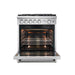 Forno 4-Piece Appliance Package - 30-Inch Gas Range, 56-Inch Pro-Style Refrigerator, Wall Mount Hood with Backsplash, & 3-Rack Dishwasher in Stainless Steel FORNO