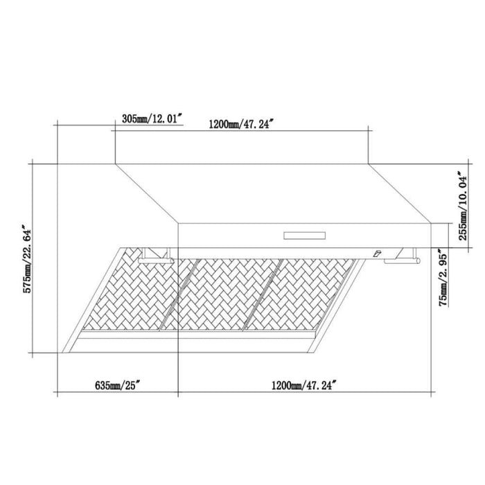 Forno 4-Piece Appliance Package - 48-Inch Dual Fuel Range, 56-Inch Pro-Style Refrigerator, Wall Mount Hood with Backsplash, & 3-Rack Dishwasher in Stainless Steel FORNO