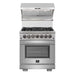 Forno 4-Piece Pro Appliance Package - 30-Inch Dual Fuel Range, Premium Hood, Pro-Style Refrigerator, and Dishwasher in Stainless Steel FORNO