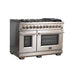 FORNO Capriasca 48" Platinum Freestanding Dual Fuel Range with 240v Electric Oven - 8 Burners, Griddle, and 160,000 BTUs - FFSGS6187-48 FORNO
