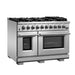 Forno 48" Capriasca Titanium Gas Range with 8 Burners, Griddle and 160,000 BTUs - FFSGS6260-48 FORNO